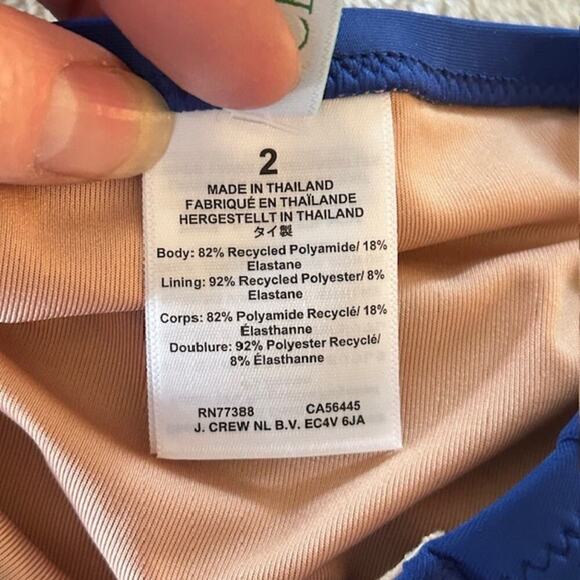 J. Crew Heritage Balconette Underwire Royal Blue One-piece Swimsuit, size 2 NWT - Picture 5 of 5